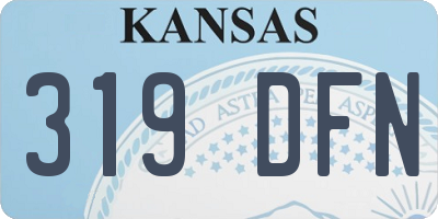 KS license plate 319DFN