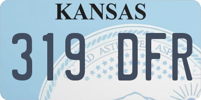 KS license plate 319DFR