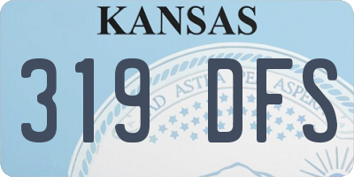 KS license plate 319DFS