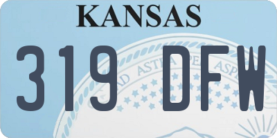 KS license plate 319DFW