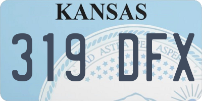 KS license plate 319DFX