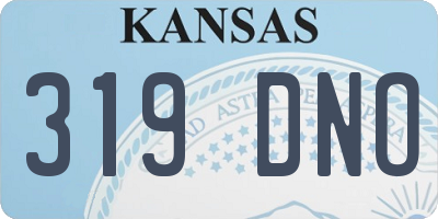 KS license plate 319DNO