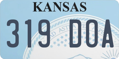 KS license plate 319DOA