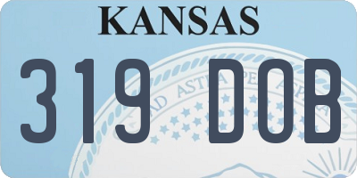 KS license plate 319DOB
