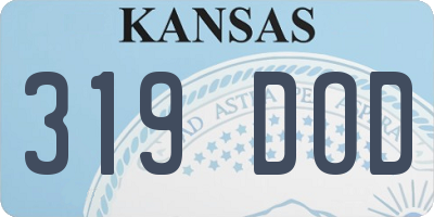 KS license plate 319DOD