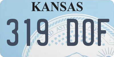 KS license plate 319DOF