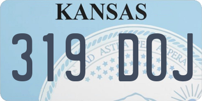KS license plate 319DOJ