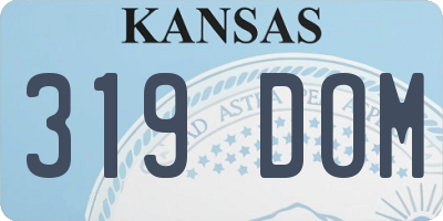 KS license plate 319DOM