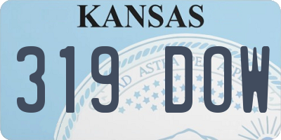 KS license plate 319DOW
