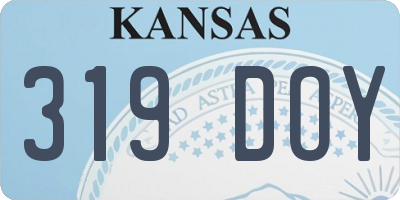 KS license plate 319DOY