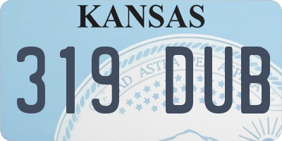 KS license plate 319DUB