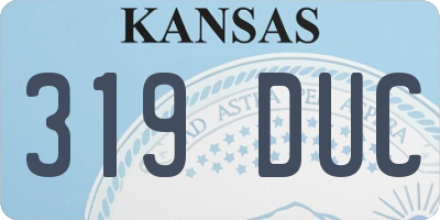 KS license plate 319DUC