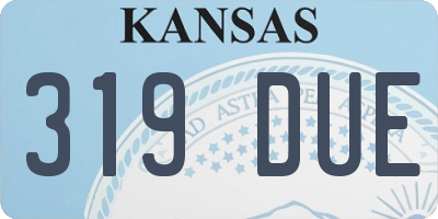 KS license plate 319DUE