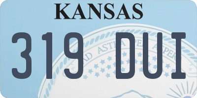 KS license plate 319DUI