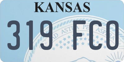 KS license plate 319FCO