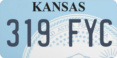 KS license plate 319FYC