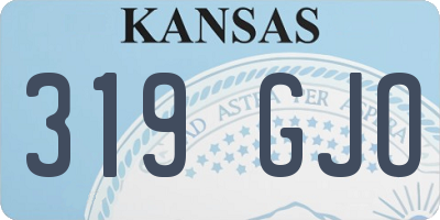 KS license plate 319GJO