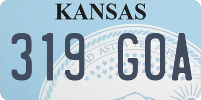 KS license plate 319GOA