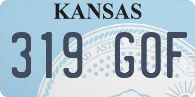 KS license plate 319GOF