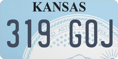 KS license plate 319GOJ