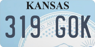 KS license plate 319GOK