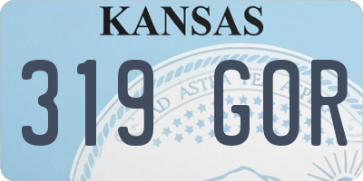 KS license plate 319GOR