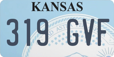KS license plate 319GVF