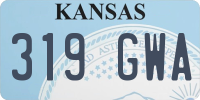 KS license plate 319GWA
