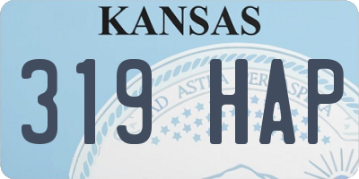 KS license plate 319HAP