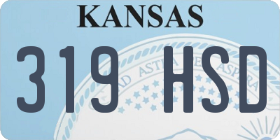 KS license plate 319HSD