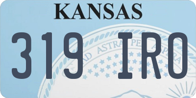 KS license plate 319IRO
