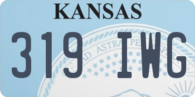 KS license plate 319IWG