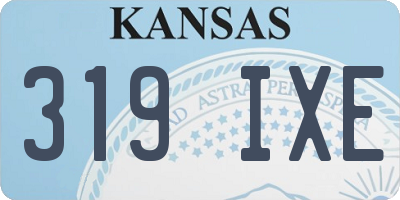 KS license plate 319IXE