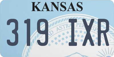 KS license plate 319IXR