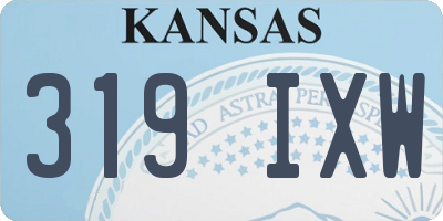 KS license plate 319IXW