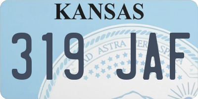 KS license plate 319JAF
