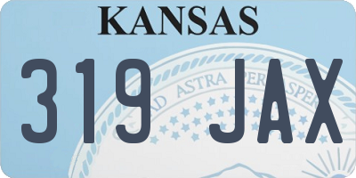 KS license plate 319JAX
