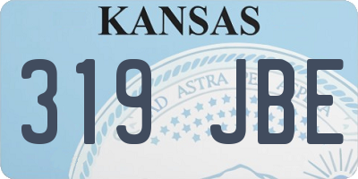 KS license plate 319JBE