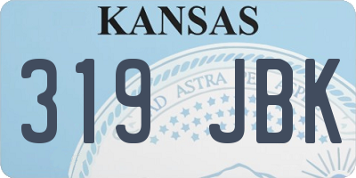 KS license plate 319JBK