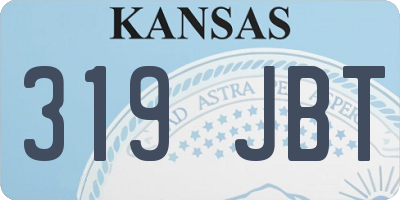 KS license plate 319JBT