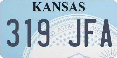 KS license plate 319JFA