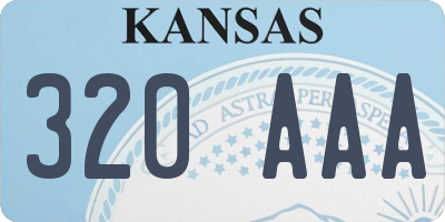 KS license plate 320AAA