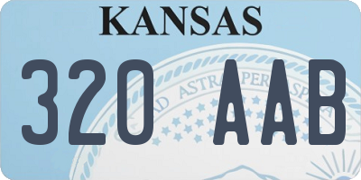 KS license plate 320AAB