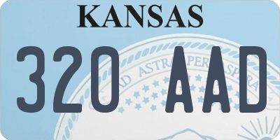 KS license plate 320AAD