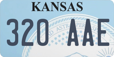 KS license plate 320AAE