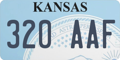 KS license plate 320AAF