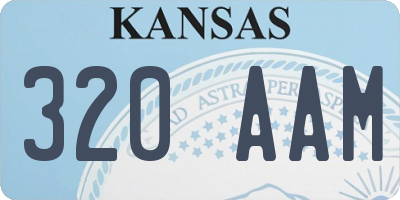 KS license plate 320AAM