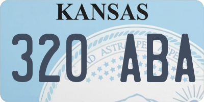 KS license plate 320ABA