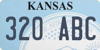 KS license plate 320ABC