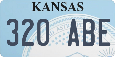 KS license plate 320ABE